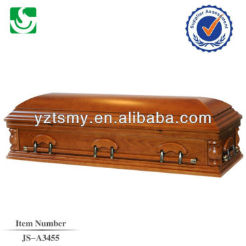 Standard religious American supplied wooden casket